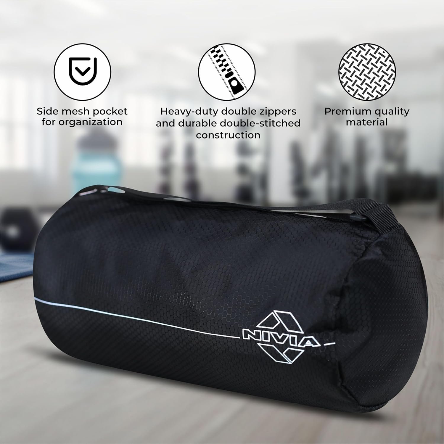 NIVIA Basic Duffle Polyester Bag, Gym Bags, Adjustable Shoulder Bag for Men, Duffle Bags Travel - Image 3