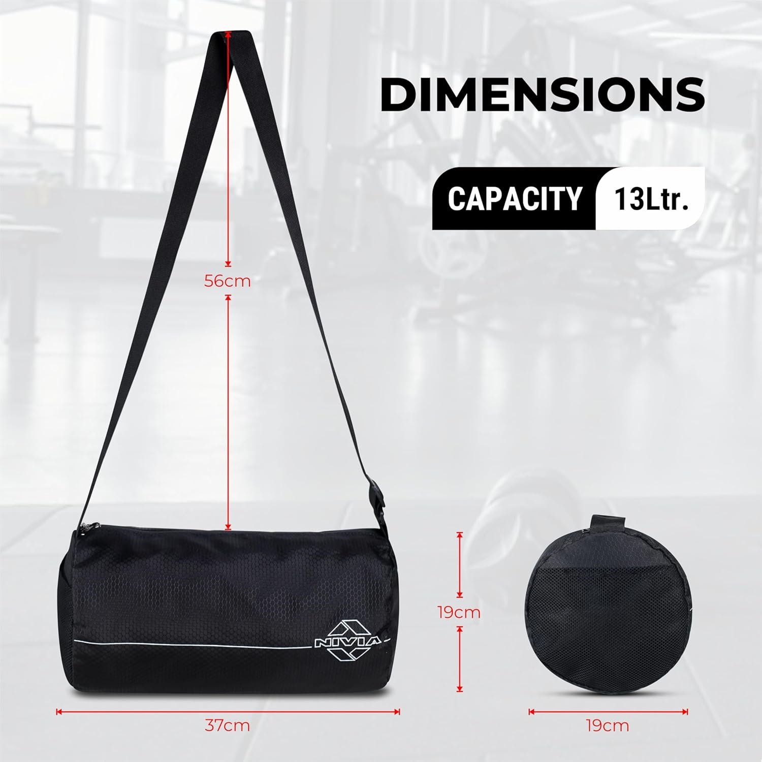 NIVIA Basic Duffle Polyester Bag, Gym Bags, Adjustable Shoulder Bag for Men, Duffle Bags Travel - Image 4